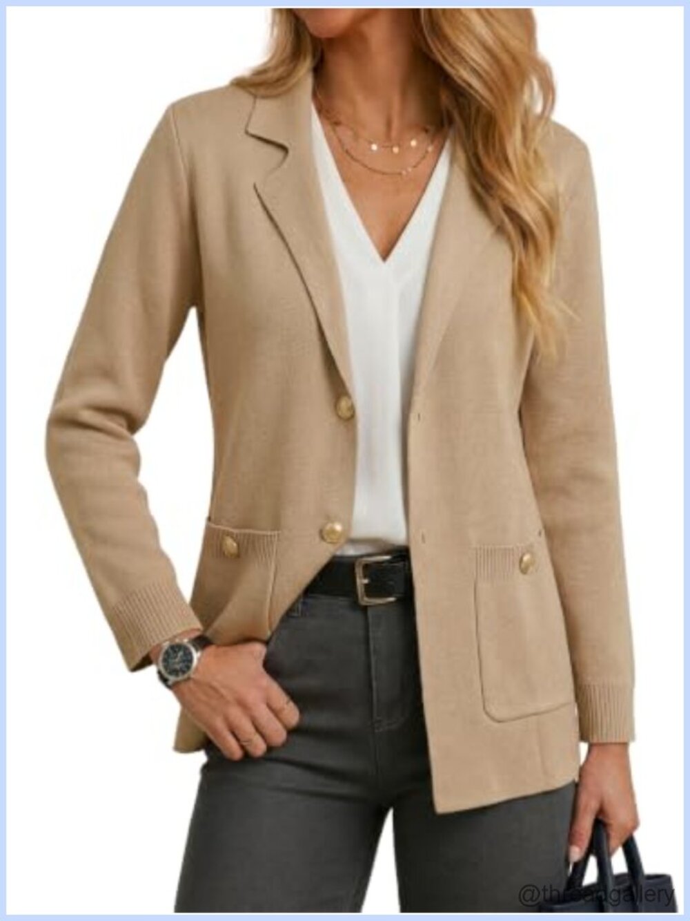 Sweater Blazer Business Casual Long Sleeve Open Front Cardigan Work